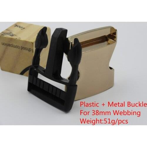 NEW 4pcs For 38mm Webbing Side Release Metal+plastic buckles Shackle for DIY Clothes Bags Accessories black+gold Colors