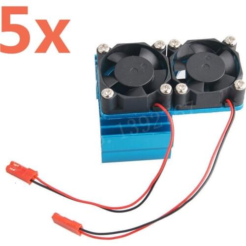 5pcs RC Parts 540 550 Electric Motor Heat Proof Cover Heatsink Heat Sink Double Cooling Fan 7019 30mm*30mm 5V For 1/8 1/10 Scale