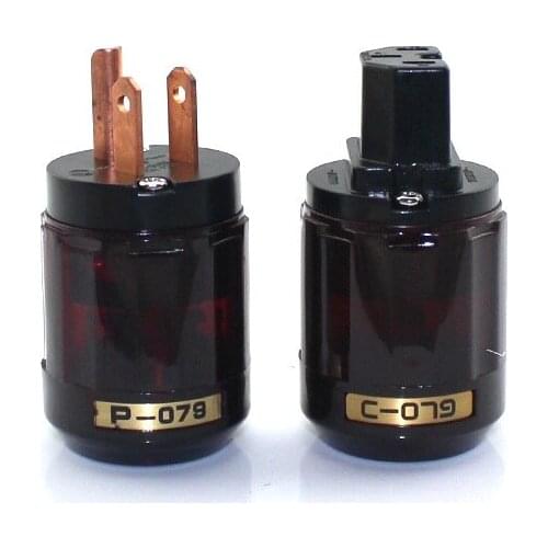 50Pairs/Lot Fast Ship High Quality Plated US Standard Plugs For Oyaide P-079/C-079 Audio Power Cable Plug Connectors