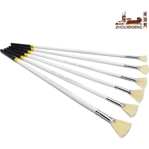 6pcs/Set, sector oil Painting Brush pig 's bristles Hair artist Drawing Art Supplies painting brushes oil painting brush art