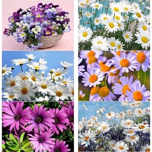 Embroidery 5D DIY Diamond Painting Scenery Flowers Cross Stitch Kit Rhinestones Picture Full Round&Square Drill Home Decoration