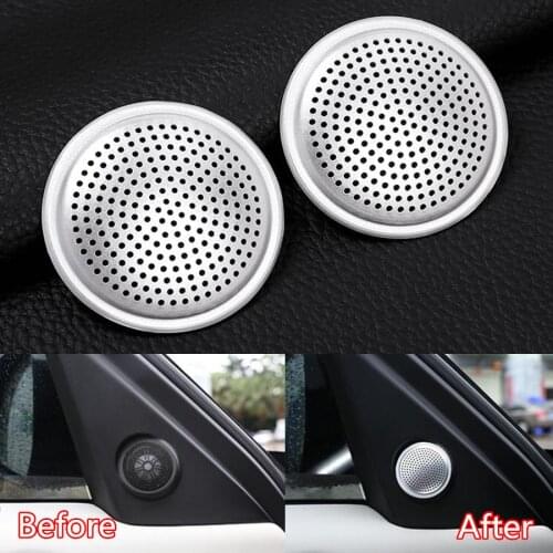 YAQUICKA Aluminum Car Interior Front A Pillar Audio Speaker Cover Trim Styling For Land Rover Discovery 5 LR5 2017 2018