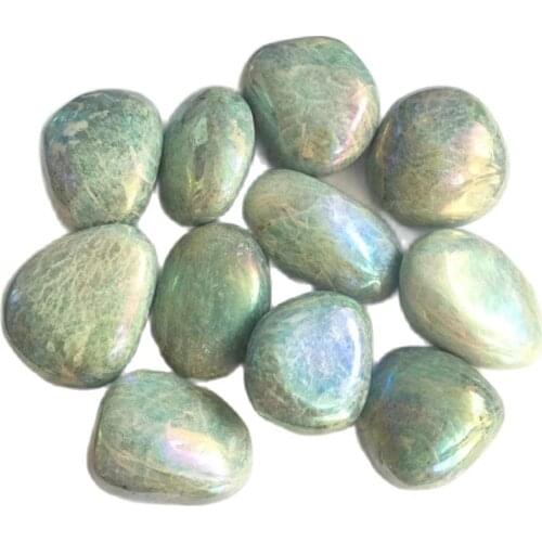Amazonite Aura Palm Stone Natural Raw Gemstone Crystal Meditation Healing Energy Mineral