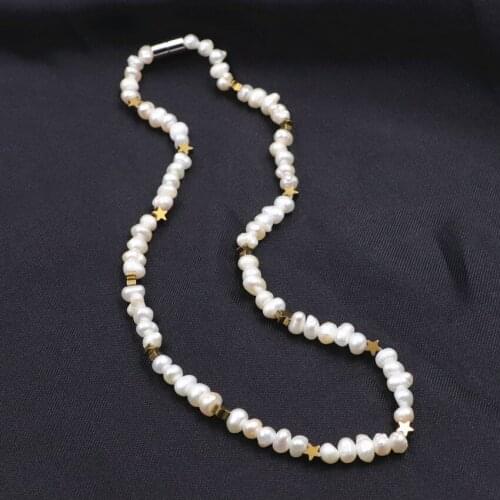 New Fashion Strand Bracelet for Women Natural Pearl Beads Star Hematite Beaded Bracelets Bangle Wrist Chain Jewelry 14.5" A746