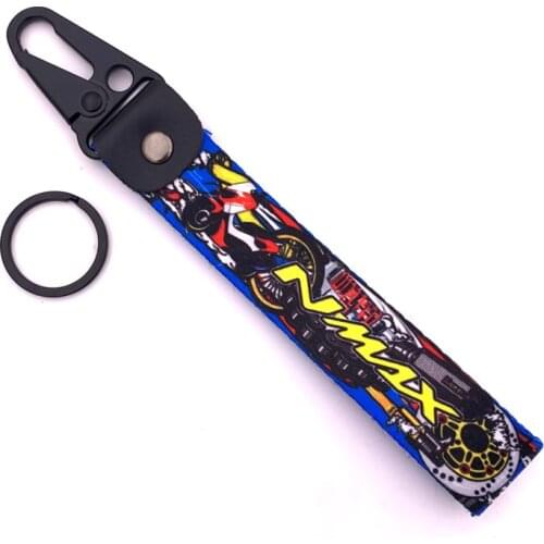 OHLINS Personality Cool Motorcycle Car Keychain Ring Fabric Printed Ribbon Metal Buckle Ring