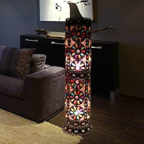 Bohemian style bedroom decoration floor lamp living room iron floor lamps unique cafe floor lamp ac90-265v free shipping