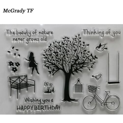 Birthday Design Embossing For Scrapbooking Stamps DIY Album Card Tool Rubber Template Stamp Decoration Supplies Card Making