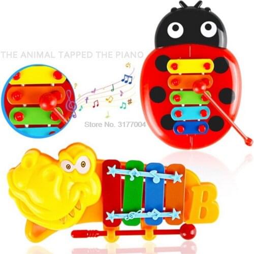 DHL 200set Colorful Ladybird 8-Note Xylophone Musical Toys Wisdom Development Kids Musical Instruments Toys