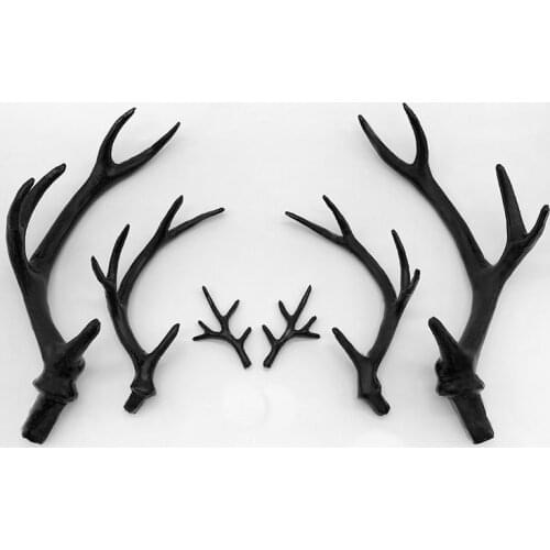 Black Pair Simulation Antlers Headwear Headband Artificial Deer Antlers DIY Accessories For Christmas Holiday Party Prop