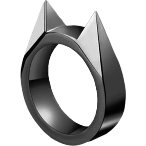 1Pcs Women Men Safety Survival Ring Tool Self Defence Stainless Steel Ring Finger Defense Ring Tool Silver Gold Black Color