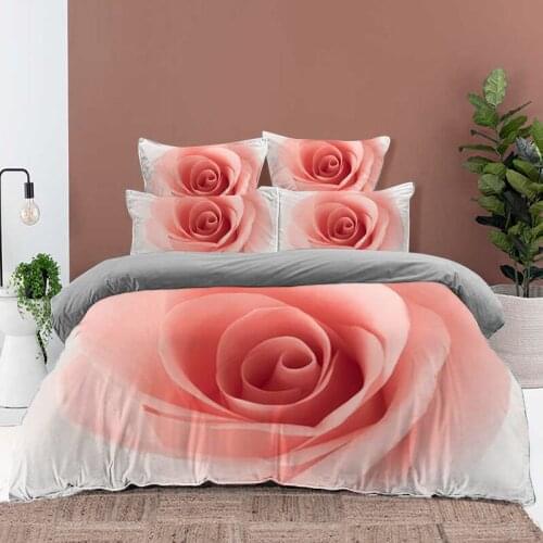 Flower Red Rose Bedding Set Luxury Winter Duvet Covers With Pillowcases Bed Linen King Queen Single Size 220x240 200x200