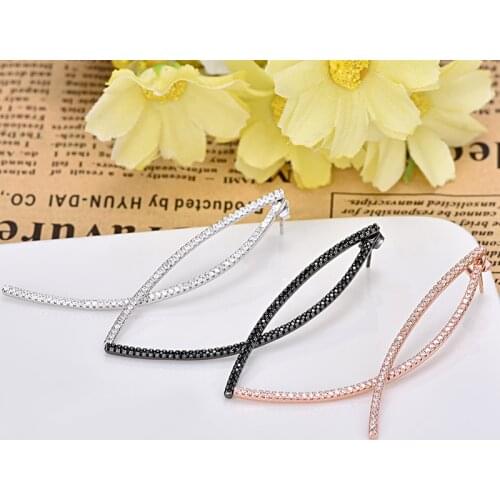 Fashion New Long Line Earrings Elegant Exquisite Simple Womens Zircon Earring Oranje Oorbellen Dropshipping Zk30