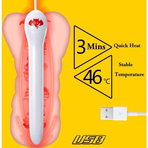 Male Masturbator USB Heater Rapid Heating 46 Degrees Sex Toys For Men 14cm Smart Thermostats Vagina Warmer Adult Abs Anal BDSM