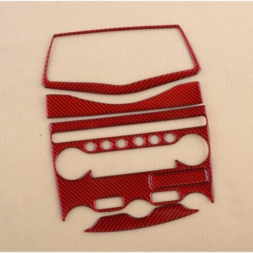 Car Central Console Panel Cover Trim Fit for Nissan 370Z 2009 2010 2011 2012 2013 2014-2020 Left Hand Drive Carbon Fiber Red