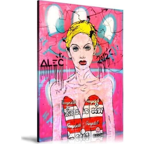 Alec Monopolys DRESS Vs Rabbit Woman , Painting Canvas Modern Art Decorative Wall Pictures Home Decor
