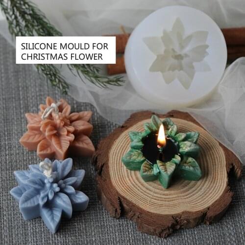 Christmas Flower Silicone Mold Christmas Aromatherapy Candle Mold Resin Molds Cake Decorating Handmade Soap Mold Candle Making