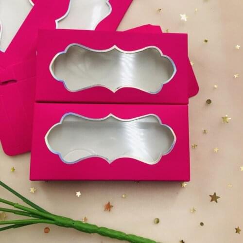 Pink crown lashes box 3D 5D mink lashes packing custom label logo dramatic paper lashes box
