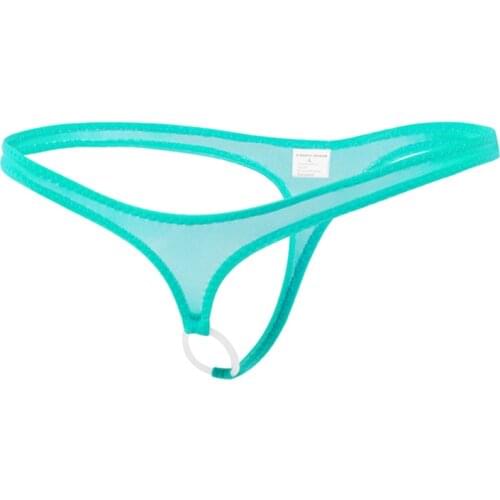 Sexy mens penis hole ring thongs erotic mens underwear sex toy bed gay men t-back exotic hot sale g-string underwear jockstrap