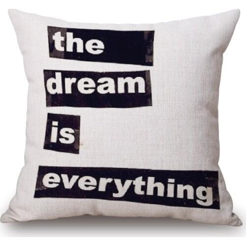 Vintage Cushion Cover Black White Englishi Word Cushions For Sofa Seat Simple Home Decor 45*45cm