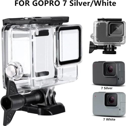 Waterproof Housing Case for GoPro Hero 7 White & Silver Protective 60m Underwater Dive Case Shell for Go Pro Hero7 Action Camera
