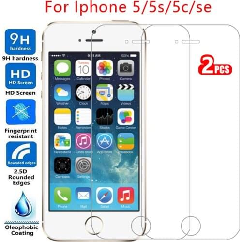 Tempered glass screen protector for iphone 5s 5c se 5 s e c case cover on i phone s5 c5 es protective coque bag iphone5 iphone5s