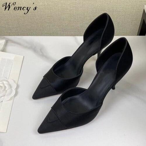 Suede Pumps for Women Black Real Leather Shoes High Heel Ladies Dress Shoes Pointed Toe Luxury Brand New Designer Woman Shoes