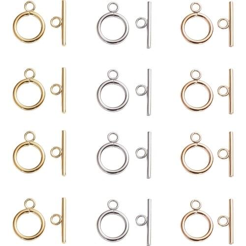 12sets Mixed Color Stainless Steel OT Toggle Clasps Connectors For DIY Bracelet Necklace Jewelry Making Supplies