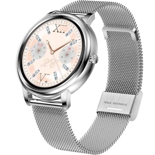 Smart Watch Women MK20 DIY Watch Face Full Stainless Steel Heart rate Monitor Smart Watch for Women IP67 Waterproof