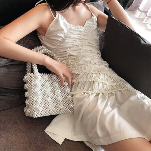 2020 Rushed New Polyester Sleeveless Ruffles Solid Vestidos Mujer Dress Woman Dress Fashion Summer Strap Irregular Slim V-neck