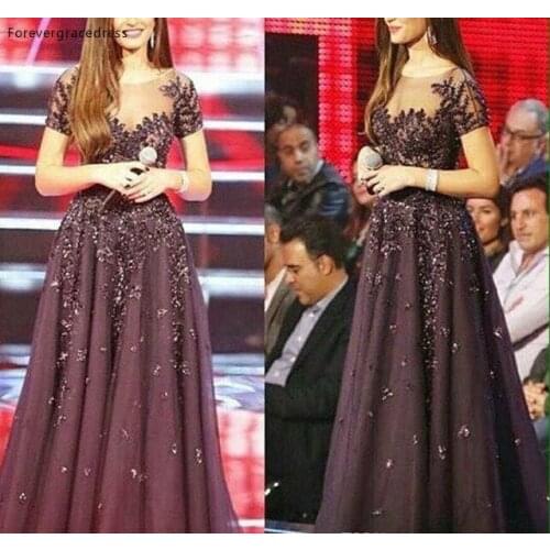 Lebanon Red Carpet Evening Dress Famous Singer Myriam Fares Dubai Cheap Long Formal Wear Party Gown Custom Made Plus Size