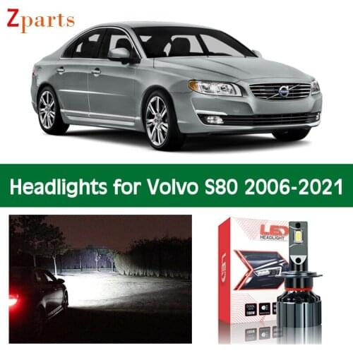 1 Pair Car LED Headlight For Volvo S80 2006 - 2021 Canbus Headlamp Lamp Low High Beam Bulbs Lighting Light Accessories Parts