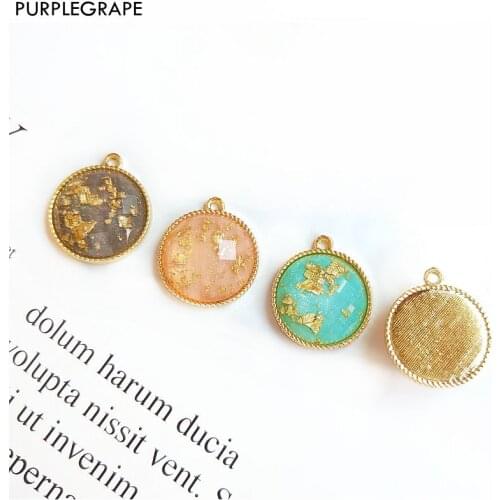 DIY handmade homemade earrings accessories womens necklace jewelry European American fashion alloy gold foil pendant 4pcs