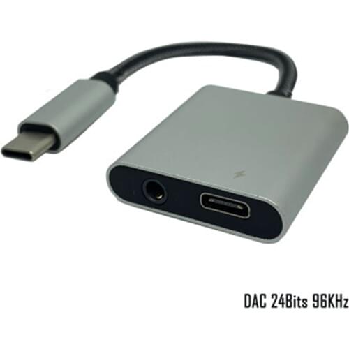 Type c To 3.5mm Adapter 2in1 adapter DAC 24-bit 96Khz Supports PD QC For with Type c interface iPad Notebook Mobile Phone
