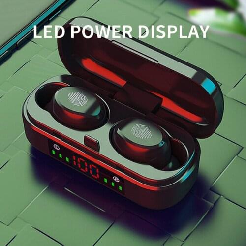 Wireless Earphone Bass Bluetooth 5.0 Headset Stereo Waterproof Headset with Microphone for Bluetooth Devices and Mobile Phones