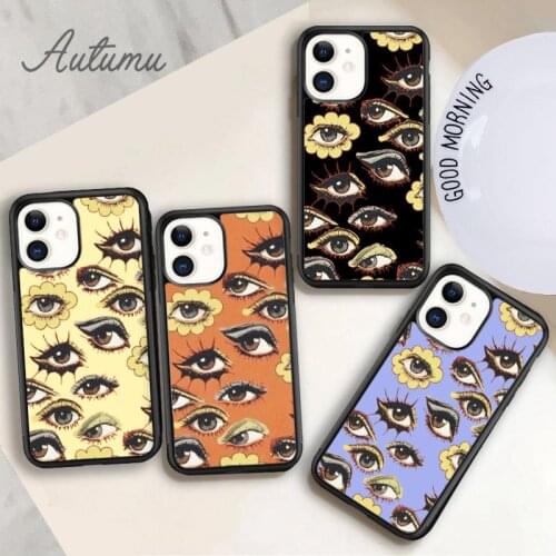 Eyes pattern Phone Case for iPhone 11 12 Pro Max mini X XR XS SE 2020 5 6S 7 8 Plus Samsung Galaxy S8 S9 S10 Cover shell