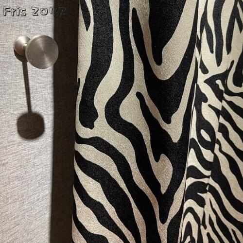 Black and White Zebra Print Leopard Print Modern Fashion Curtains Custom Shading Curtains for Living Dining Room Bedroom