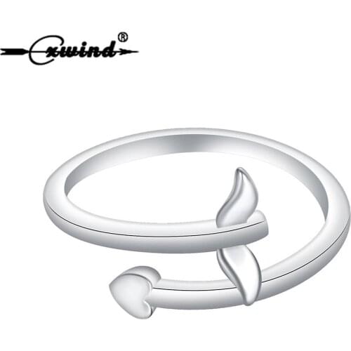 Cxwind Heart Arrow Open Finger Rings for Women Girl Party Kunckle Luxury Animal Whale Tail Ring Jewelry bague femme