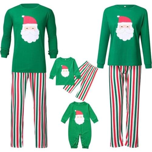 Home Furnishing Suit Christmas Bear Mother And Daughter Pajama Sets Lattice Santa Claus Baby Clothes Merry Christmas Family Look