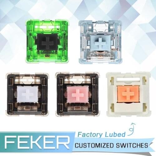 Feker Keyboard Switch Shaft Body DIY Holy Panda Switch Smokey Tactile or Linear Customized Switches for Mechanical Keyboard