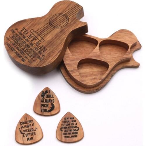 Guitar Pick Suit Solid Wooden Guitarra Picks Case Delicate Guitar Picks Electric Bass Musical Instrument Guitar Accessories