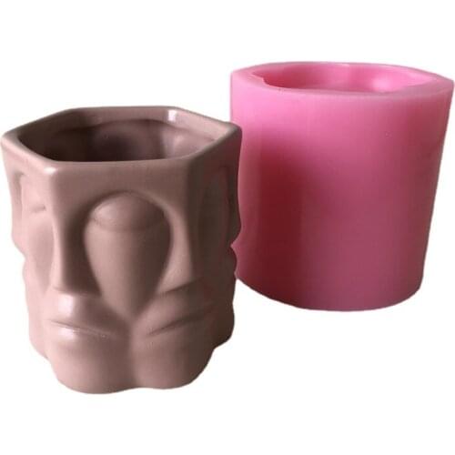 Creative Face Pot Mold 3D Human Silicone Cake Decoration Chocolate Fondant Flowerpot Mould Handmade Baking Bakeware Tools