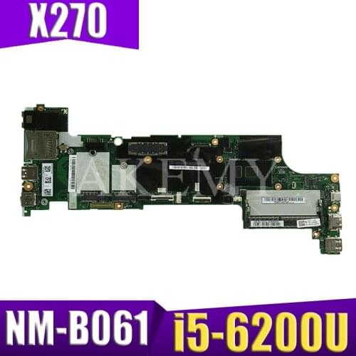 Laptop motherboard For Lenovo Thinkpad X270 Core SR2EY i5-6200U Mainboard 01LW725 01HY517 DX270 NM-B061