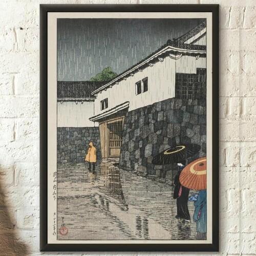 Modular Okayama Uchisange Rainy Night View Canvas Painting Wall Art Ukiyo-e Kawase Hasui Pictures Home Decor Japan Poster Gift