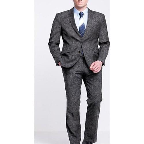 Nuevos diseños nuevos Blazer personalizaNew Men Suits Plaid Terno Wedding Suit 2 Buttons Groom Tuxedos Tailored Wool blend mens