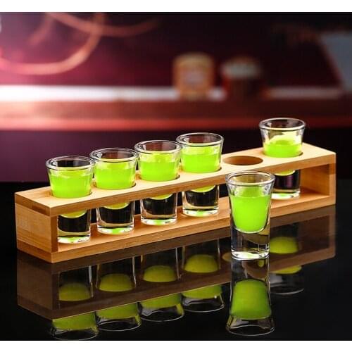Barmaid Cup Set Barware Glass Kitchen Bottle Exquisite Modern Barware Bamboo Wine Rack Strumenti Bar Bartender Tools EI50BW