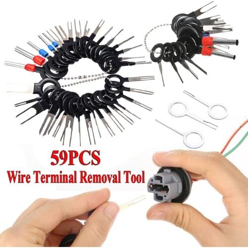 59pcs Auto Wire Terminal Removal Tool Kit Auto Repair Extractor Kit Auto Car Repair Hand Tool Plug Key For Automobiles Parts Too
