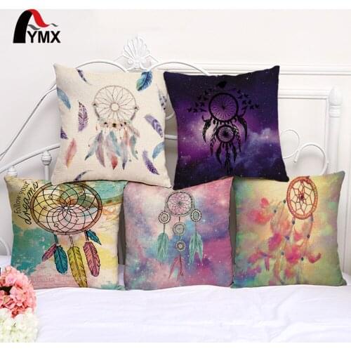 Dreamcatcher Cushion Cover Cotton and Linen Creative Dreamcatcher Cushion Cover For Soft Pillowcase Home Decorative Pillow Cases