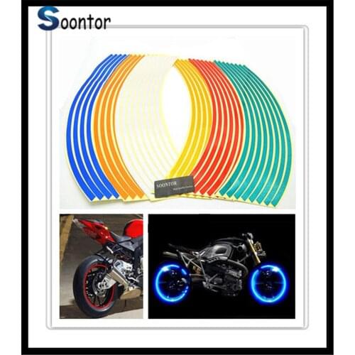 2018 New Strip Motorcycle Wheel Sticker Reflective Decal Rim Tape for Ducati CaRbon XDiavel S Kawasaki GPZ500S EX500R NINJA