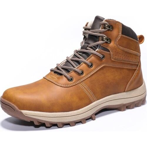 New Men Boots 2021 Warm Man Winter Snow Boots Plus Size 39-48 Male Ankle Martin Shoes Plush Black Work Safety Footware PW115