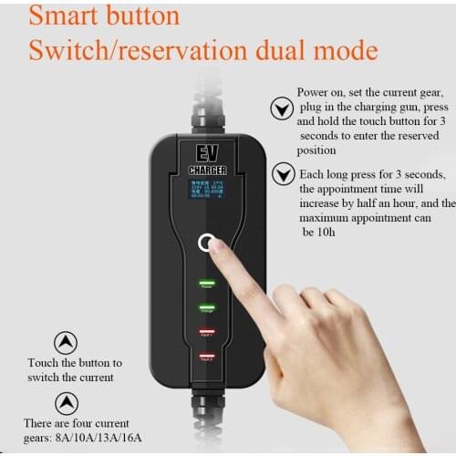 Portable EV Charger Type 2 5 meter 16FT 16A EU Plug 220V Fast Charging